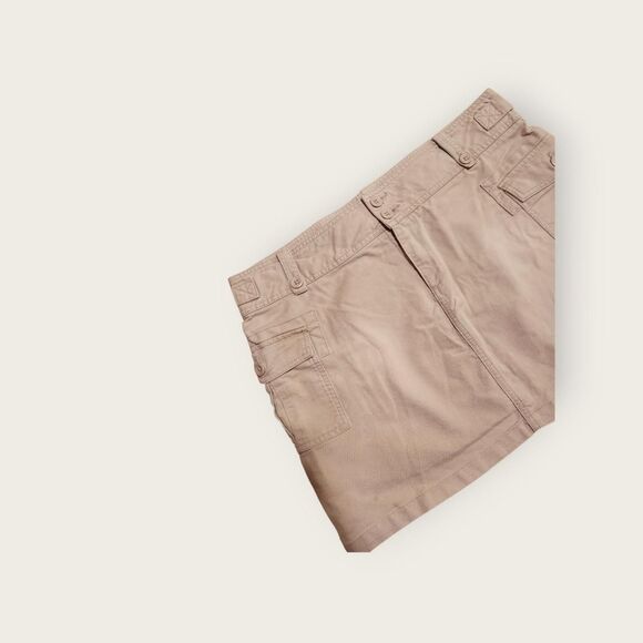 Vintage Y2k early 2000s Old Navy tan low rise preppy cargo mini skirt Size 14 - Picture 3 of 5